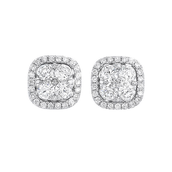 14KT White Gold & Diamond Classic Book Starbright Fashion Earrings  - 1 ctw Maharaja's Fine Jewelry & Gift Panama City, FL