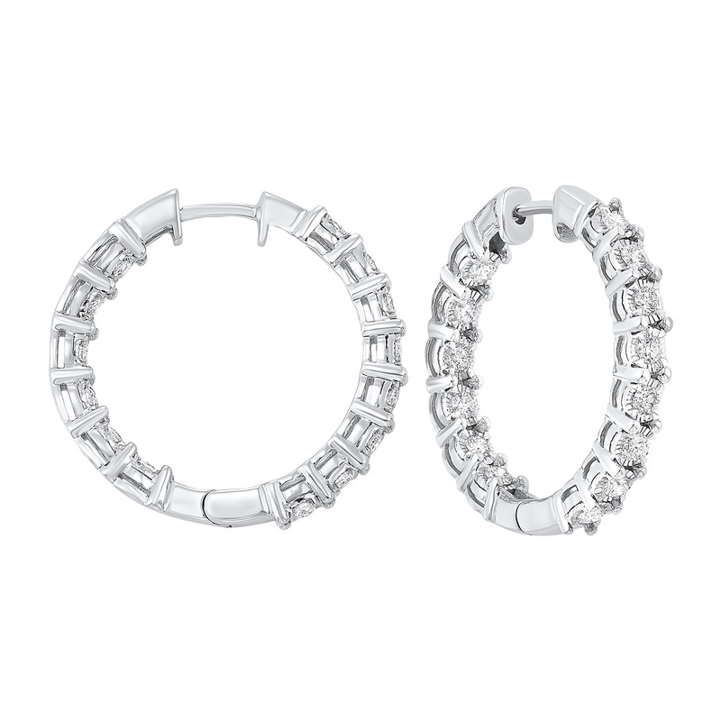 14KT White Gold & Diamond Classic Book Tru Reflection Fashion Earrings  - 2 ctw Ross's Fine Jewelers Kilmarnock, VA