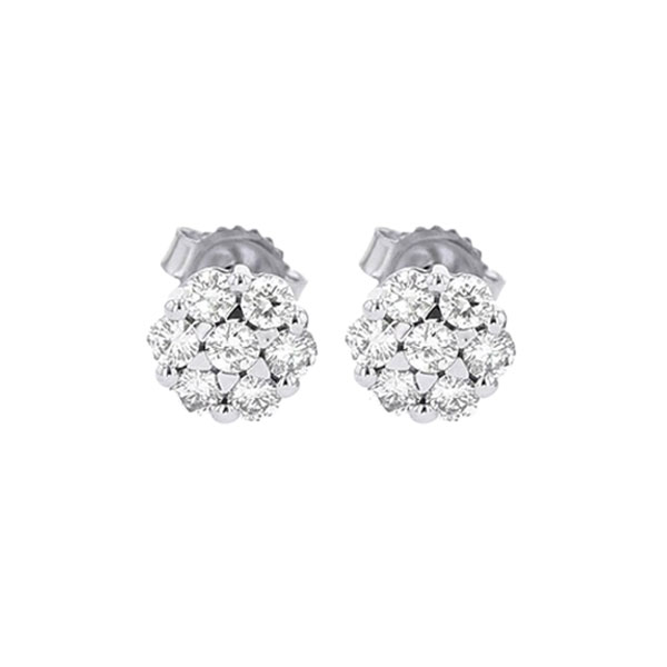 14KT White Gold & Diamond Classic Book Flower Collection Fashion Earrings  - 1/4 ctw Malak Jewelers Charlotte, NC