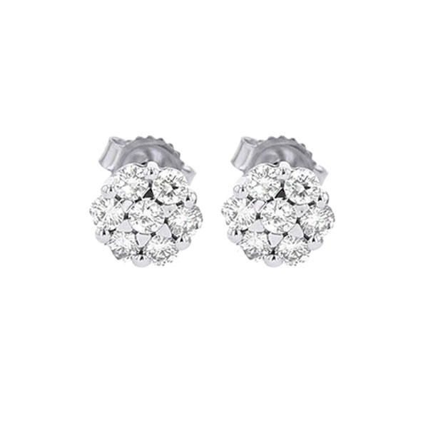 14KT White Gold & Diamond Classic Book Flower Collection Fashion Earrings  - 1/3 ctw Biondi Diamond Jewelers Aurora, CO
