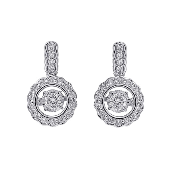 14KT White Gold & Diamond Classic Book New Rythem Of Love Fashion Earrings  - 1/3 ctw E.M. Smith Family Jewelers Chillicothe, OH