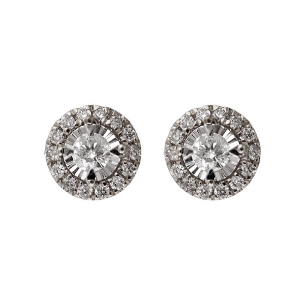 14KT White Gold & Diamond Classic Book Fashion Earrings  - 1/6 ctw Malak Jewelers Charlotte, NC