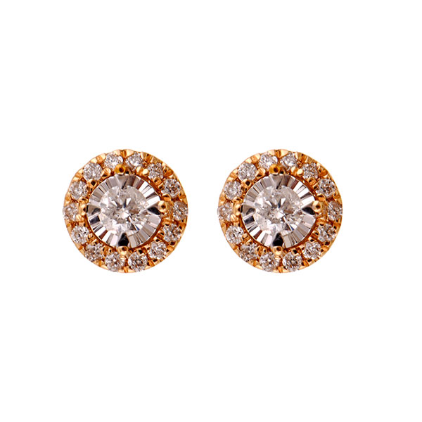 14KT Yellow Gold Classic Book Fashion Earrings - 1/6 ctw Malak Jewelers Charlotte, NC