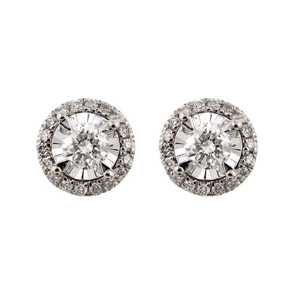 14KT White Gold & Diamond Classic Book Fashion Earrings  - 1/3 ctw Ross's Fine Jewelers Kilmarnock, VA