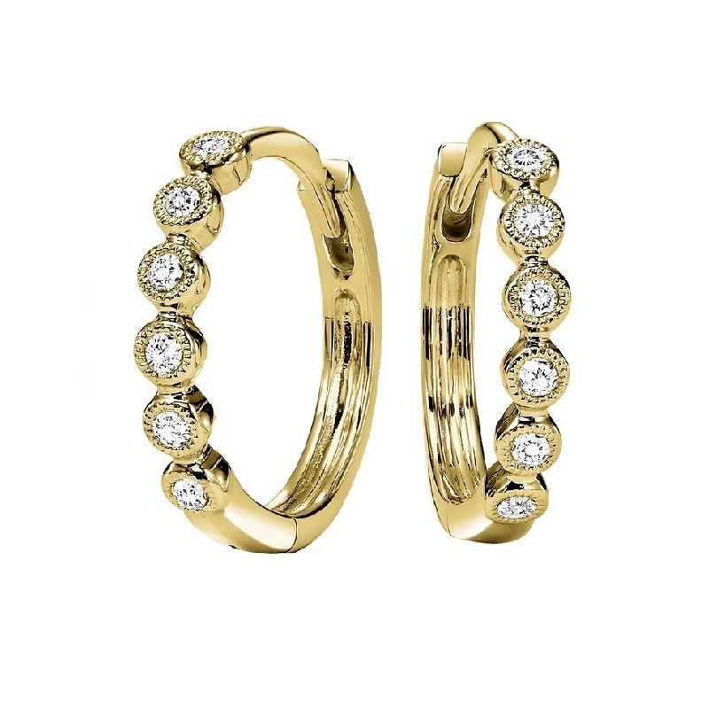 10KT Yellow Gold & Diamond Classic Book Mixable Fashion Earrings  - 1/8 ctw Ross's Fine Jewelers Kilmarnock, VA