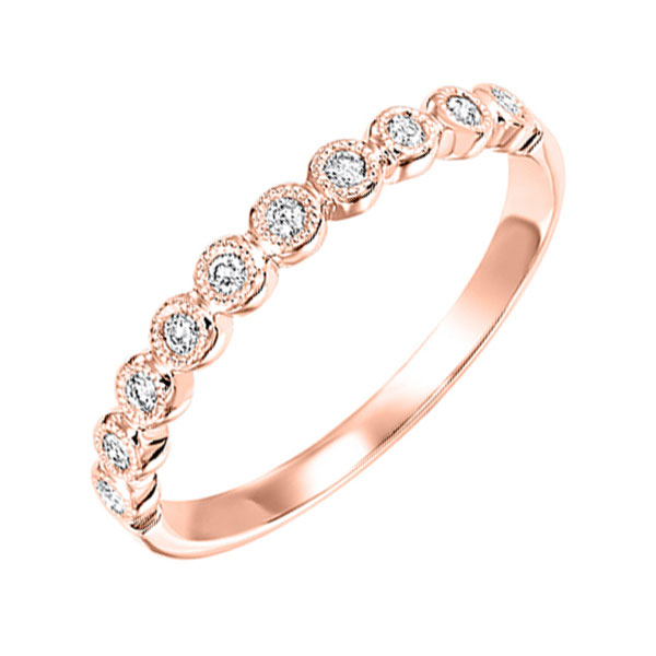 10KT Pink Gold & Diamond Classic Book Stackable Fashion Ring   - 1/10 ctw Ross's Fine Jewelers Kilmarnock, VA