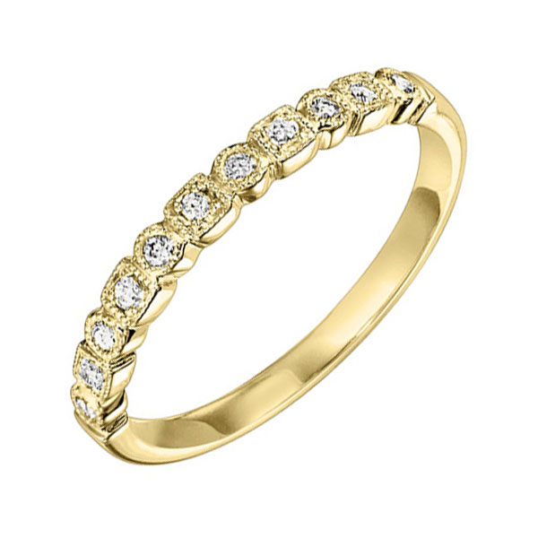 10KT Yellow Gold & Diamond Classic Book Stackable Fashion Ring  - 1/8 ctw Ross's Fine Jewelers Kilmarnock, VA