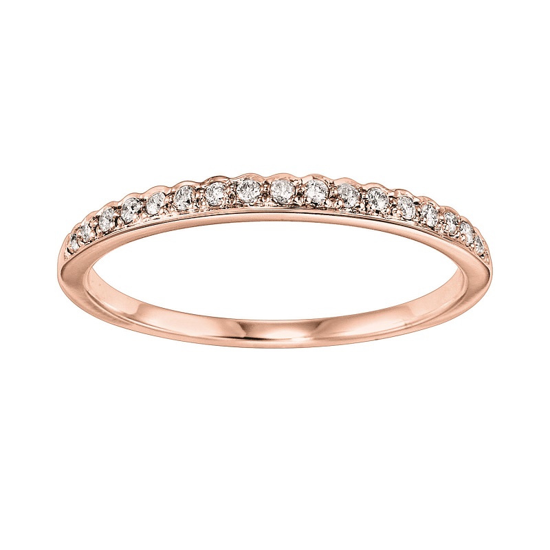 14KT Pink Gold & Diamond Classic Book Stackable Fashion Ring  - 1/8 ctw Ross's Fine Jewelers Kilmarnock, VA