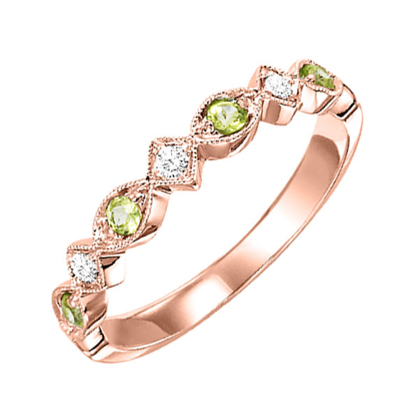 10KT Pink Gold & Diamond Classic Book Stackable Fashion Ring  - 1/10 ctw Ross's Fine Jewelers Kilmarnock, VA