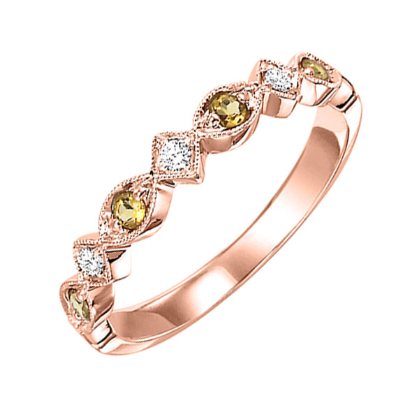 10KT Pink Gold & Diamond Classic Book Stackable Fashion Ring   - 1/10 ctw Ross's Fine Jewelers Kilmarnock, VA