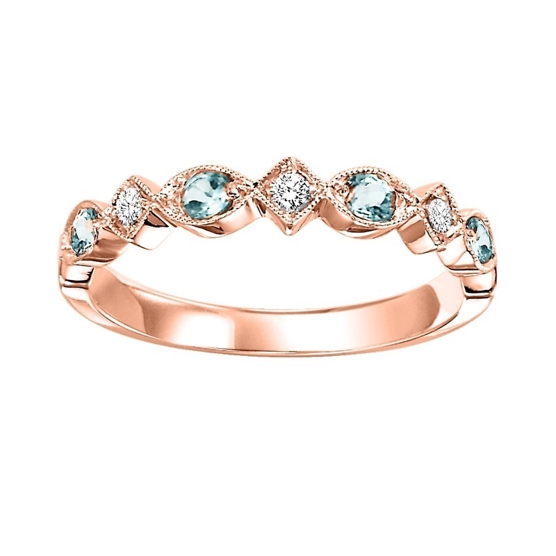 14KT Pink Gold & Diamond Classic Book Stackable Fashion Ring  - 1/10 ctw Ross's Fine Jewelers Kilmarnock, VA