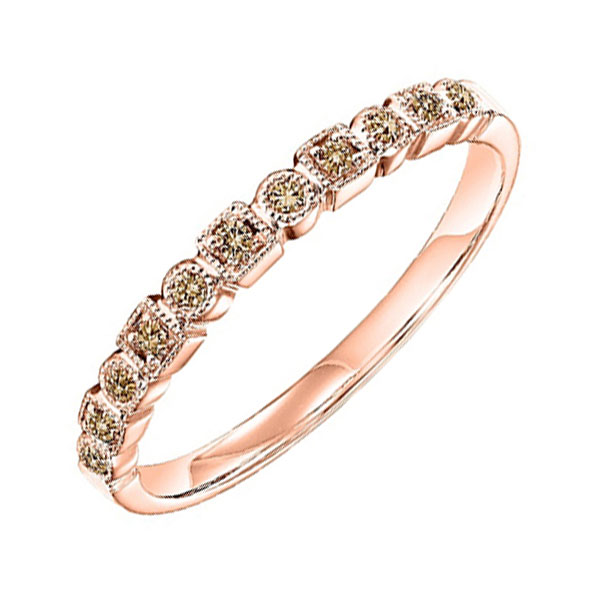 10KT Pink Gold & Diamond Classic Book Stackable Fashion Ring  - 1/10 ctw Malak Jewelers Charlotte, NC
