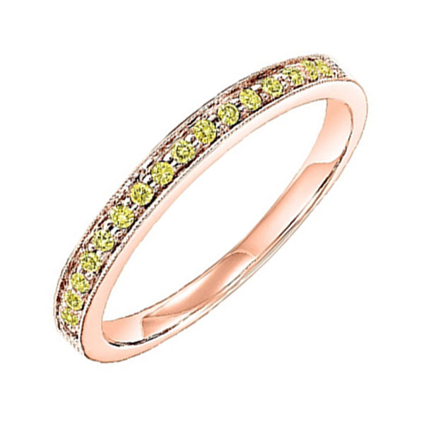 10KT Pink & Yellow Gold & Diamond Classic Book Stackable Fashion Ring  - 1/8 ctw Armentor Jewelers New Iberia, LA