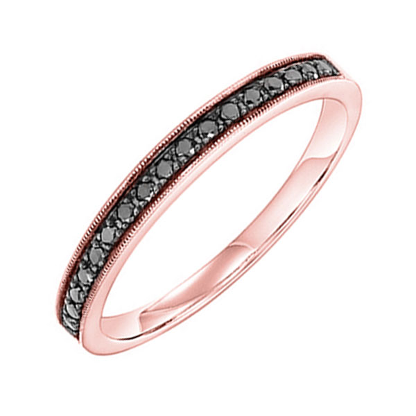 14KT Pink Gold & Diamond Classic Book Stackable Fashion Ring  - 1/8 ctw Malak Jewelers Charlotte, NC