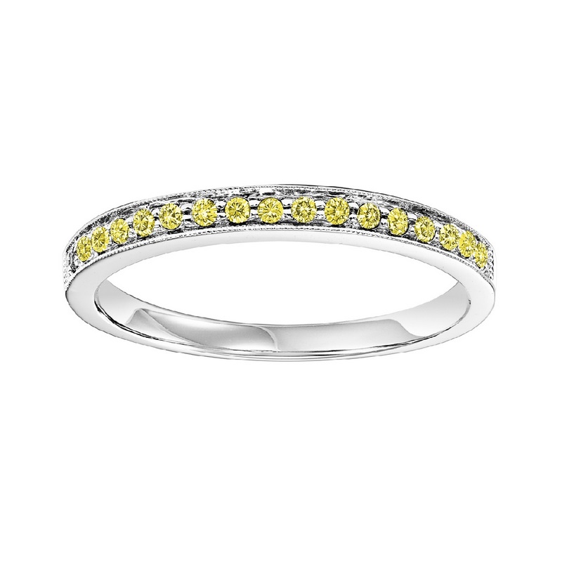 14KT White & Yellow Gold & Diamond Classic Book Stackable Fashion Ring  - 1/8 ctw Ross's Fine Jewelers Kilmarnock, VA