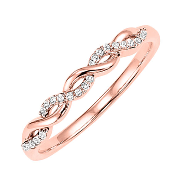 10KT Pink Gold & Diamond Classic Book Stackable Fashion Ring  - 1/10 ctw Ross's Fine Jewelers Kilmarnock, VA