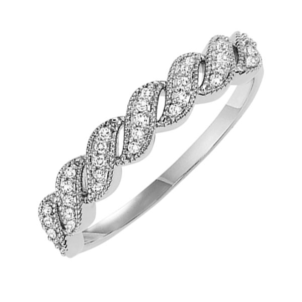 10KT White Gold & Diamond Classic Book Stackable Fashion Ring  - 1/10 ctw Ross's Fine Jewelers Kilmarnock, VA