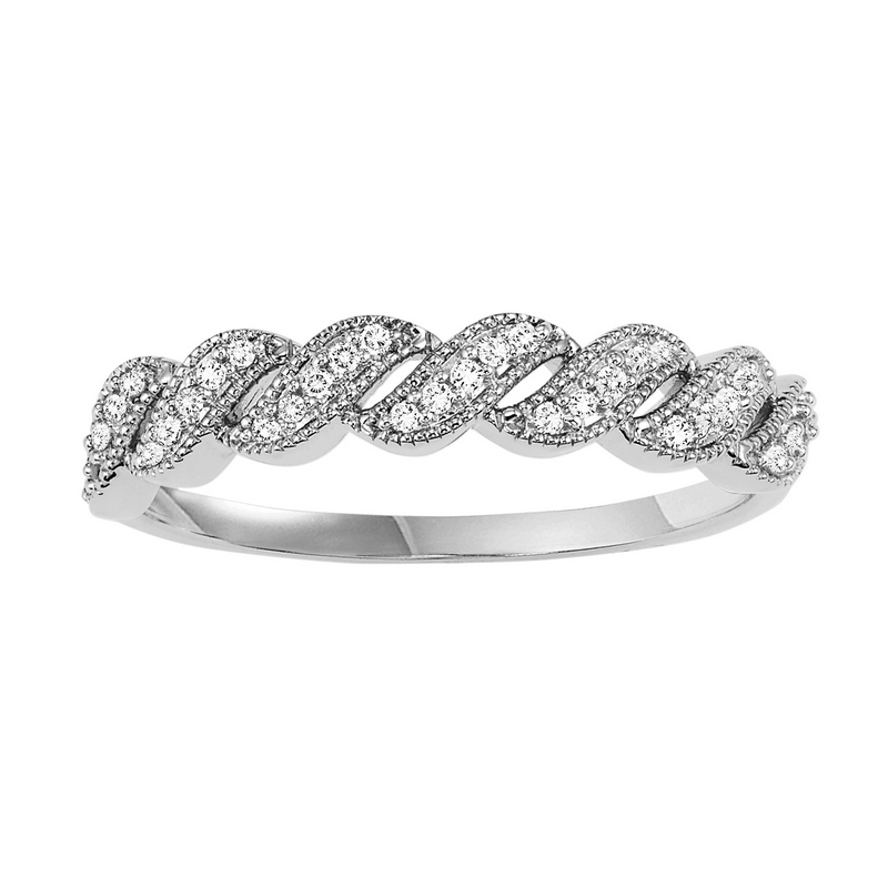 14KT White Gold & Diamond Classic Book Stackable Fashion Ring  - 1/10 ctw Ross's Fine Jewelers Kilmarnock, VA