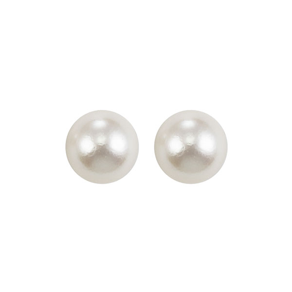 Silver (SLV 995) Classic Book Freshwater Pearls Stud Earrings Diamond Showcase Longview, WA