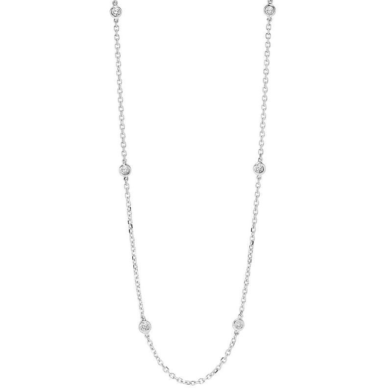 14KT White Gold & Diamond Classic Book Diamonds By The Yard Bracelet & Necklace Neckwear Necklace  - 1/4 ctw Ross's Fine Jewelers Kilmarnock, VA