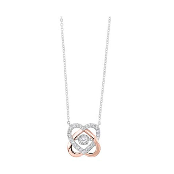 10KT White & Pink Gold & Diamond Classic Book New Rythem Of Love Neckwear Necklace   - 1/4 ctw Don's Jewelry & Design Washington, IA