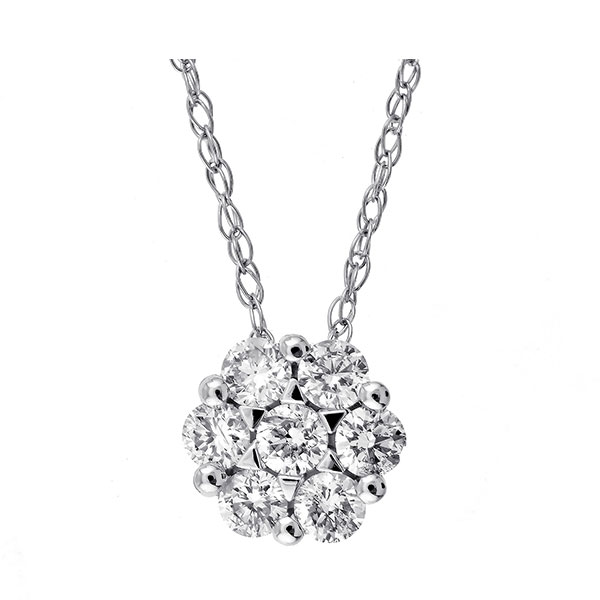 14KT White Gold & Diamond Classic Book Flower Collection Neckwear Pendant  - 1/4 ctw Biondi Diamond Jewelers Aurora, CO