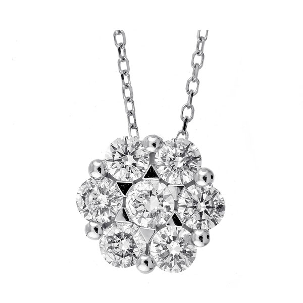 14KT White Gold & Diamond Classic Book Flower Collection Neckwear Pendant  - 3/4 ctw Malak Jewelers Charlotte, NC