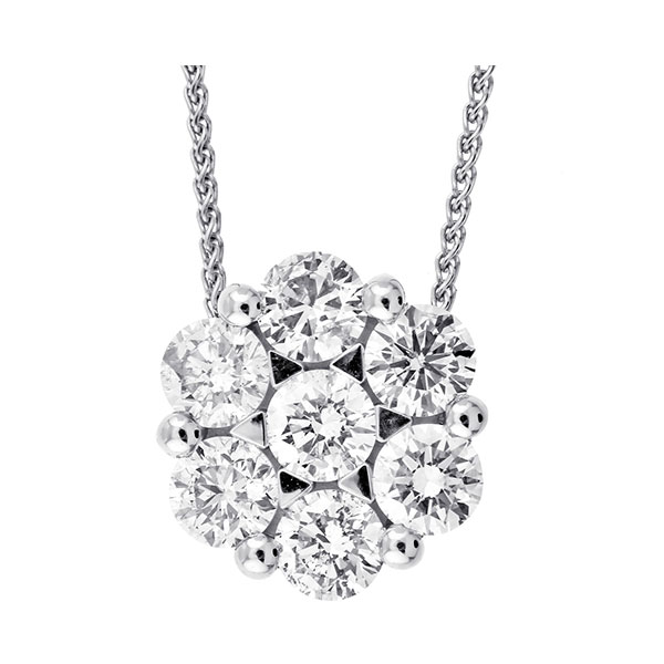 14KT White Gold & Diamond Classic Book Flower Collection Neckwear Pendant  - 1 ctw Ross's Fine Jewelers Kilmarnock, VA