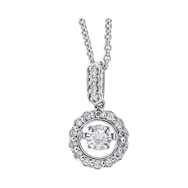 10KT White Gold & Diamond Classic Book New Rythem Of Love Neckwear Pendant  - 1/8 ctw Biondi Diamond Jewelers Aurora, CO