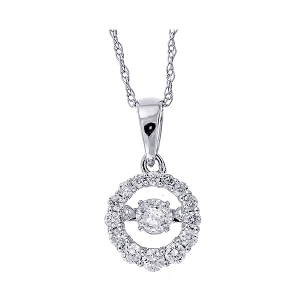 14KT White Gold & Diamond Classic Book New Rythem Of Love Neckwear Pendant  - 1/4 ctw Biondi Diamond Jewelers Aurora, CO
