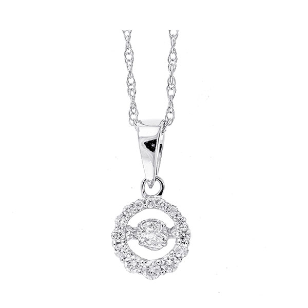 14KT White Gold & Diamond Classic Book New Rythem Of Love Neckwear Pendant  - 1/8 ctw Biondi Diamond Jewelers Aurora, CO