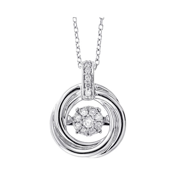 14KT White Gold & Diamond Classic Book New Rythem Of Love Neckwear Pendant  - 1/10 ctw E.M. Smith Family Jewelers Chillicothe, OH