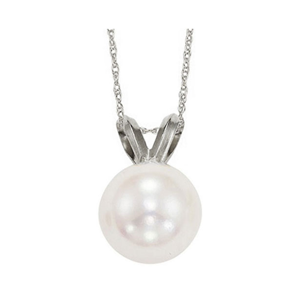 14KT White Gold Classic Book Akoya Pearl Neckwear Pendant E.M. Smith Family Jewelers Chillicothe, OH
