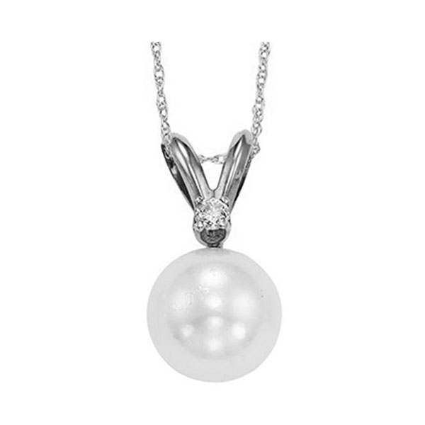 14KT White Gold Classic Book Akoya Pearl Neckwear Pendant Biondi Diamond Jewelers Aurora, CO
