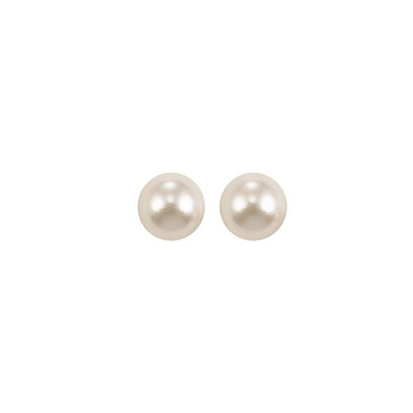 14KT White Gold Classic Book Akoya Pearl Stud Earrings Malak Jewelers Charlotte, NC