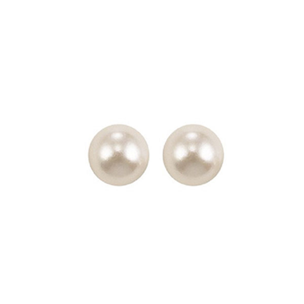 14KT White Gold Classic Book Akoya Pearl Stud Earrings Enchanted Jewelry Plainfield, CT