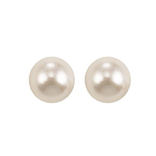 14KT White Gold Classic Book Akoya Pearl Stud Earrings Chandlee Jewelers Athens, GA