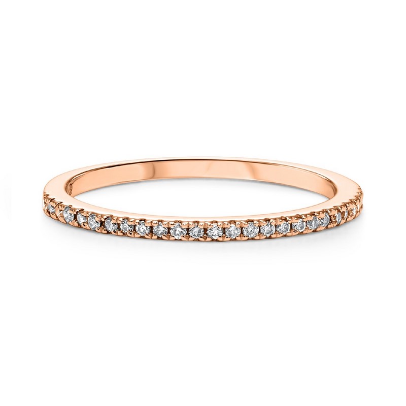 14KT Pink Gold & Diamond Classic Book Stackable Fashion Ring  - 1/8 ctw Ross's Fine Jewelers Kilmarnock, VA