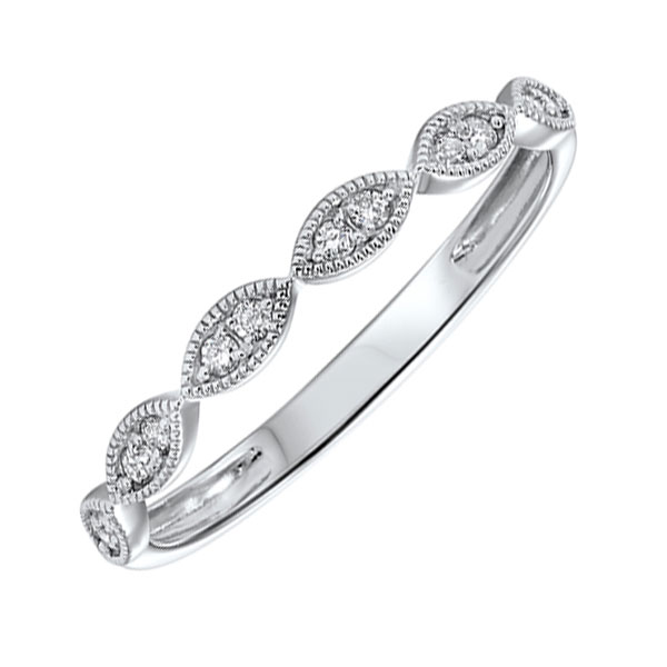 10KT White Gold & Diamond Classic Book Stackable Fashion Ring  - 1/8 ctw Gala Jewelers Inc. White Oak, PA
