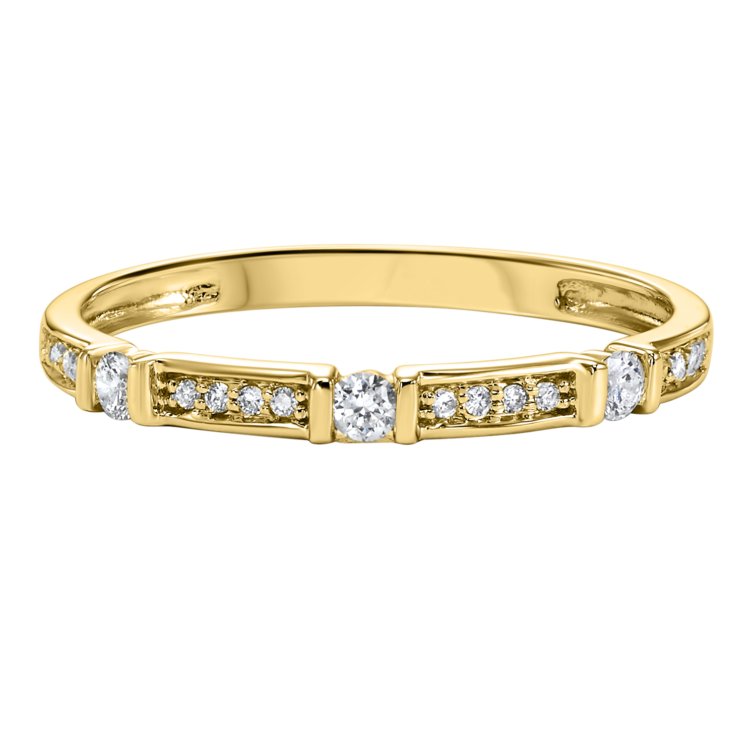 10KT Yellow Gold & Diamond Classic Book Stackable Fashion Ring   - 1/6 ctw Ross's Fine Jewelers Kilmarnock, VA