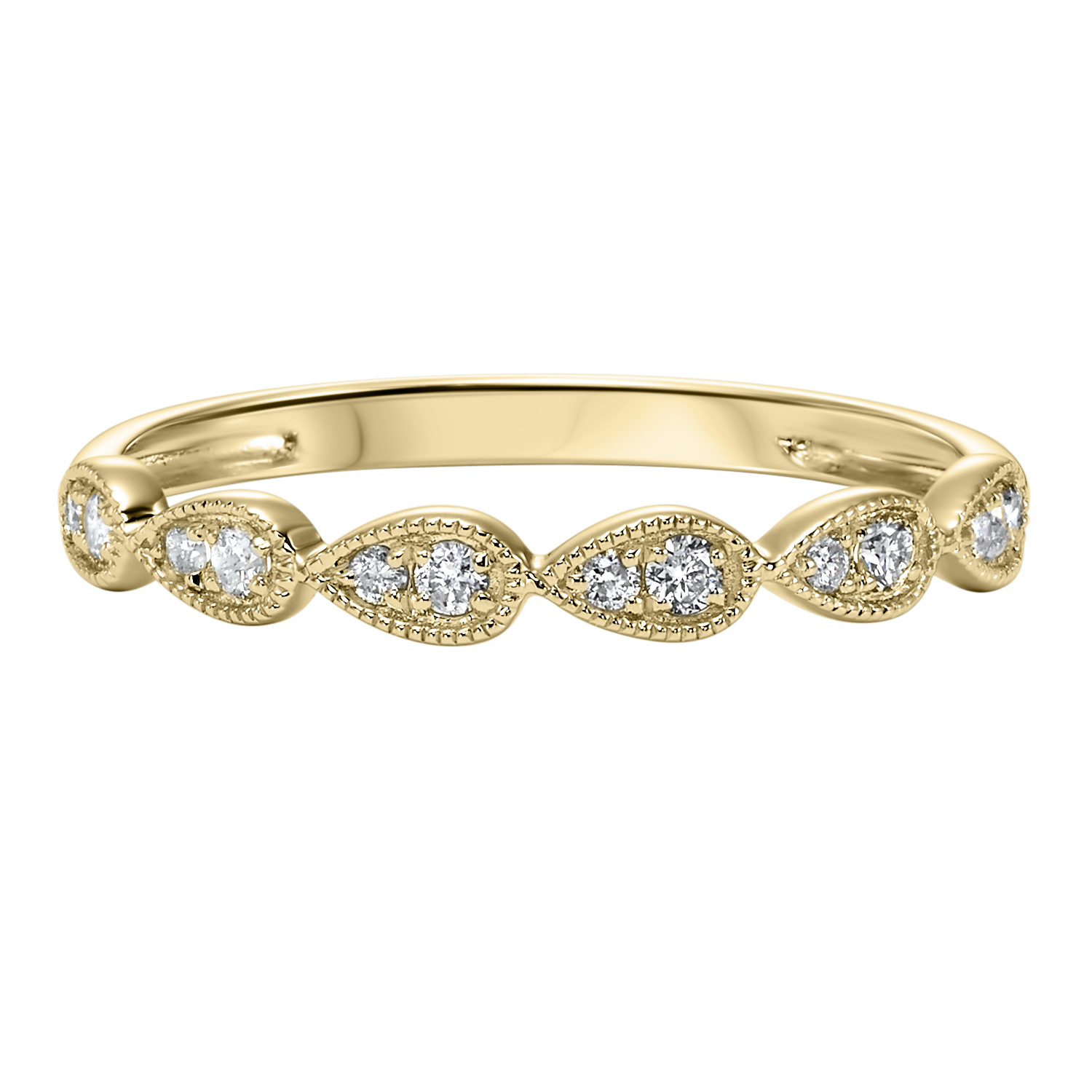10KT Yellow Gold & Diamond Classic Book Stackable Fashion Ring   - 1/8 ctw Ross's Fine Jewelers Kilmarnock, VA