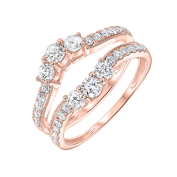 14KT Pink Gold & Diamond Classic Book Diamond Wraps Bridal Set Ring   - 1/2 ctw Falls Jewelers Concord, NC