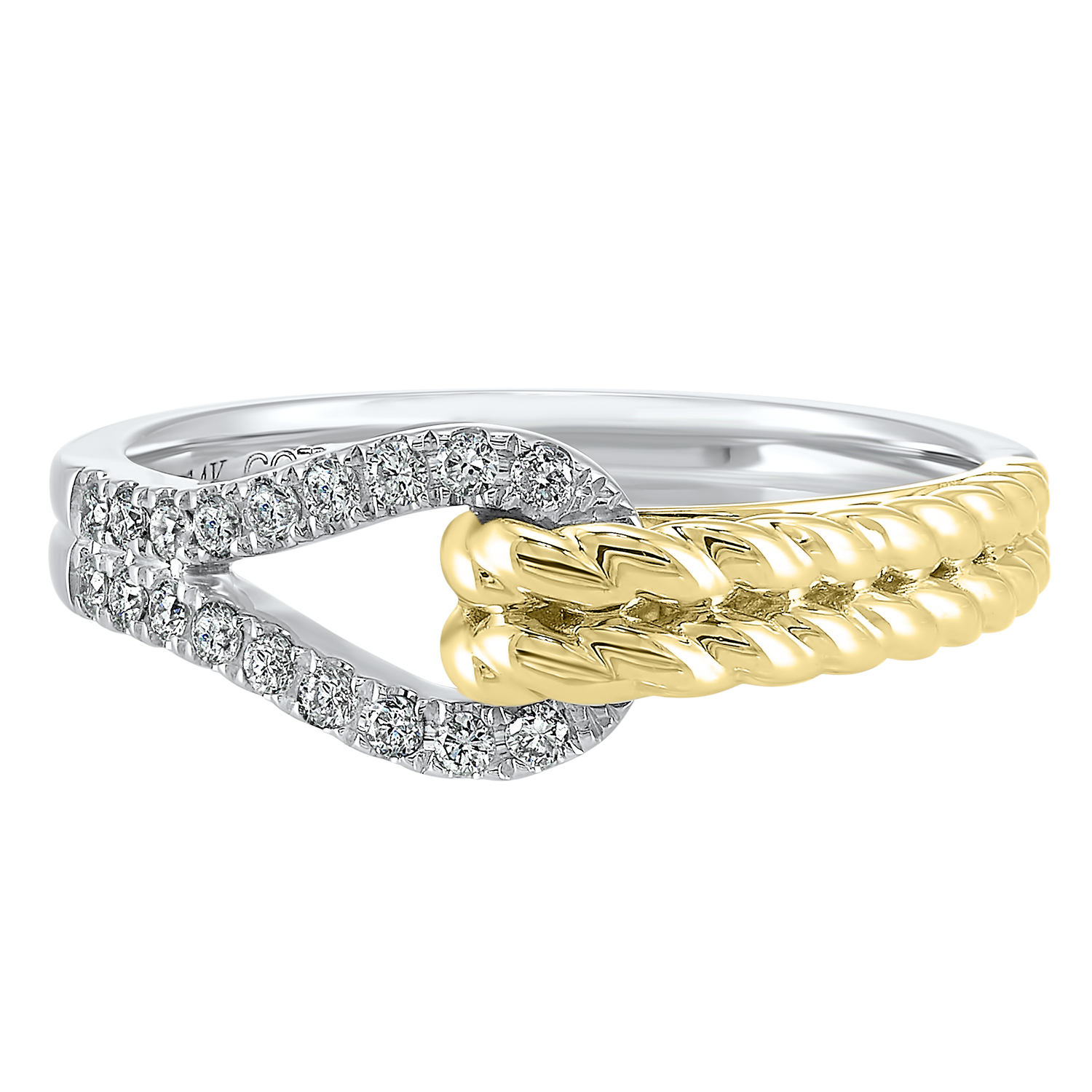 Interlocking Diamond Ring in 14K Two-Tone Gold (1/6 ct. tw.) Ross's Fine Jewelers Kilmarnock, VA