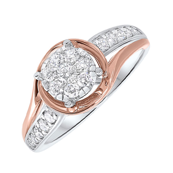 14KT White & Pink Gold & Diamond Classic Book Cash & Carry Engagement Ring   - 1/2 ctw Ross's Fine Jewelers Kilmarnock, VA