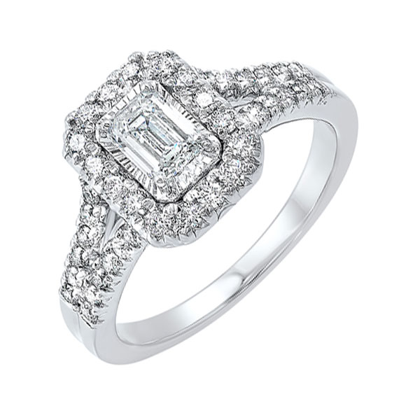 14KT White Gold & Diamond Classic Book Tru Reflection Engagement Ring  - 1 ctw Malak Jewelers Charlotte, NC