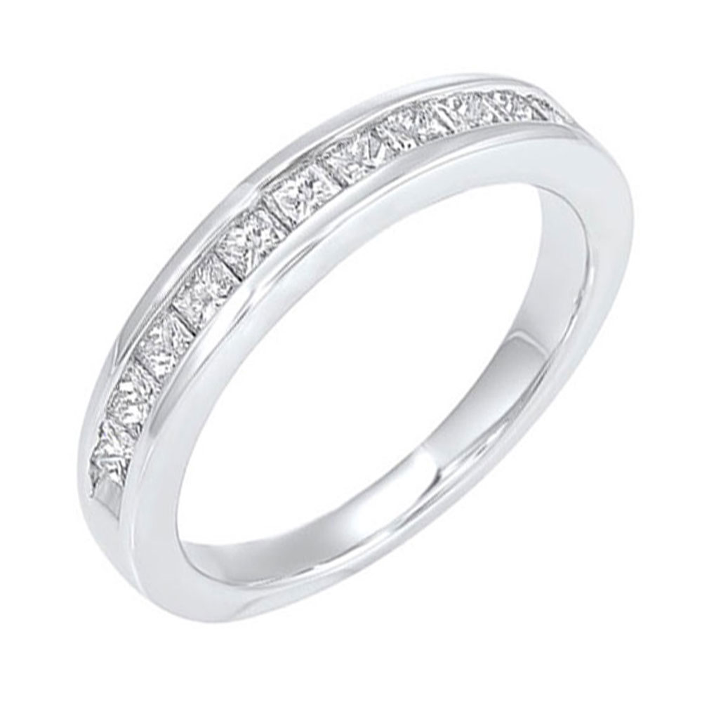 14KT White Gold & Diamond Classic Book Princess Channel Fashion Ring   - 1 ctw Ross's Fine Jewelers Kilmarnock, VA
