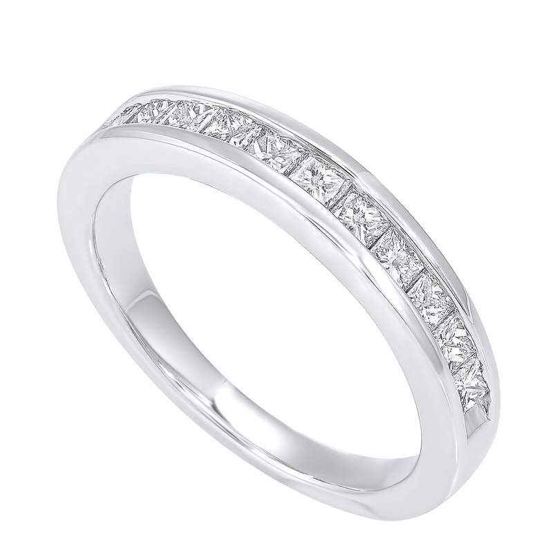 14KT White Gold & Diamond Classic Book Princess Channel Fashion Ring   - 3/4 ctw Ross's Fine Jewelers Kilmarnock, VA