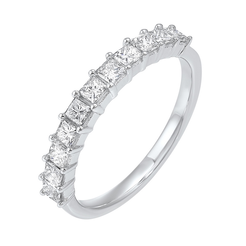 14KT White Gold & Diamond Classic Book Princess Prong Fashion Ring   - 3/4 ctw Ross's Fine Jewelers Kilmarnock, VA
