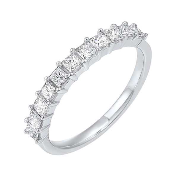 14KT White Gold & Diamond Classic Book Princess Prong Fashion Ring   - 1 ctw Ross's Fine Jewelers Kilmarnock, VA