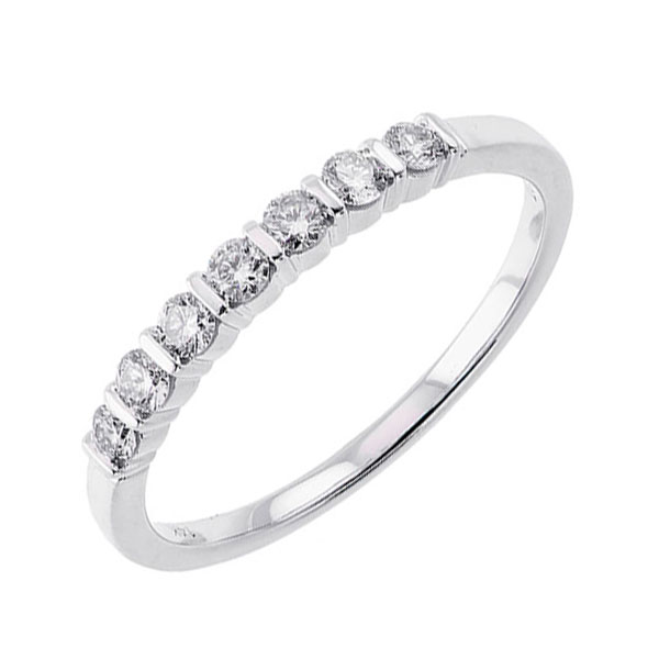 14KT White Gold & Diamond Classic Book Bar Channel Fashion Ring   - 1/4 ctw Gala Jewelers Inc. White Oak, PA